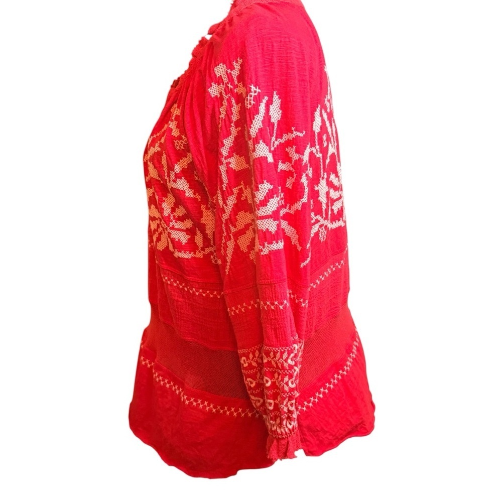 AP.NY | Mixed Media Embroidered Peasant Blouse | Sz S - Picture 4 of 10